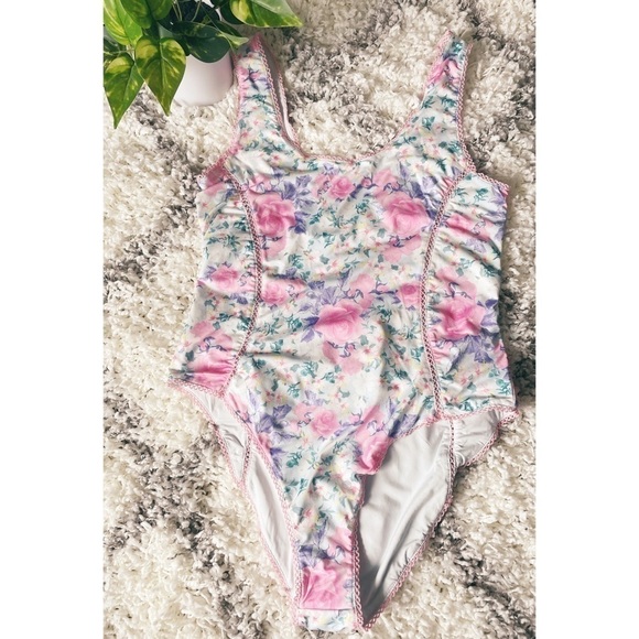 LoveShackFancy NWT Mikkel One Piece PRIMROSE PINKBERRY Swimsuit Size Large - Picture 8 of 16